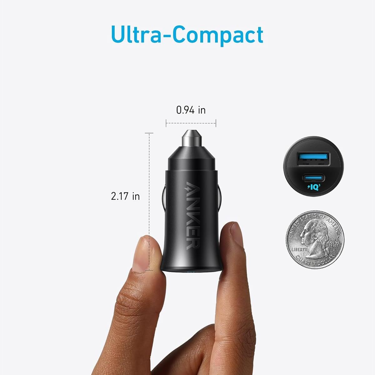 Anker 30W 2-Port Car Charger With 2 Cables B2741H11