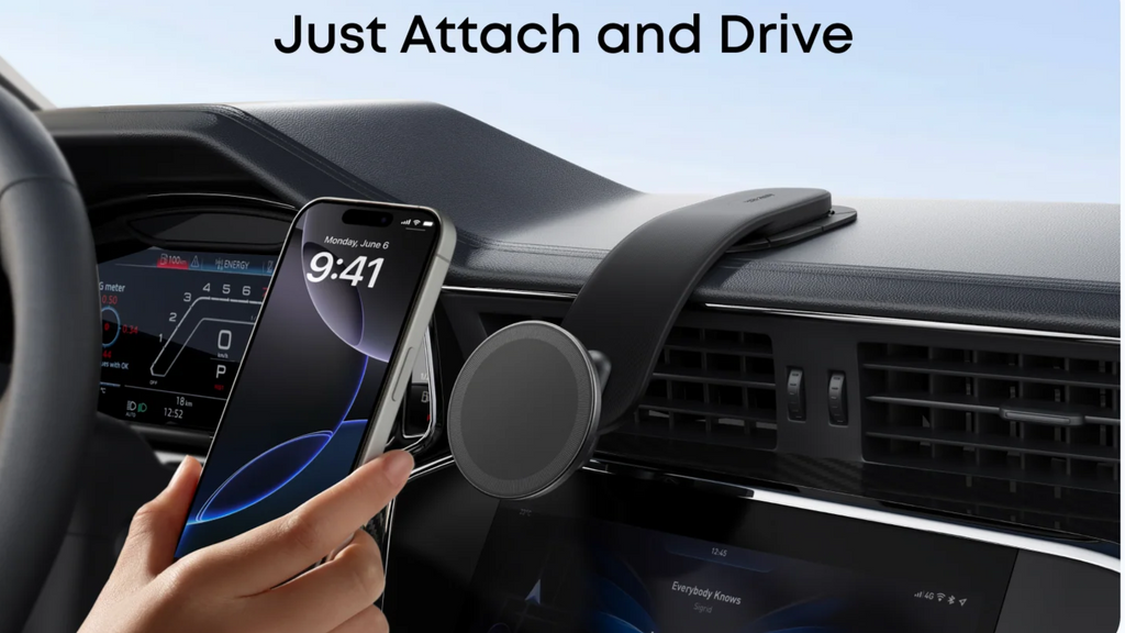 Anker Nano Car Mount (Magnetic, Detachable Pad) and Anker 323 Charger (52.5W) with USB‑C to USB‑C Cable