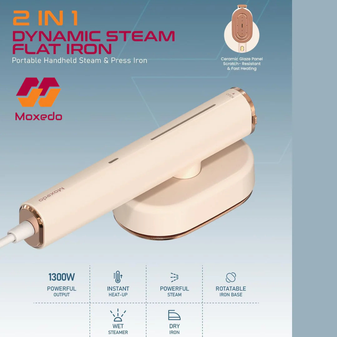 MOXEDO - 2 IN 1 DYNAMIC STEAM FLAT IRON 1300W