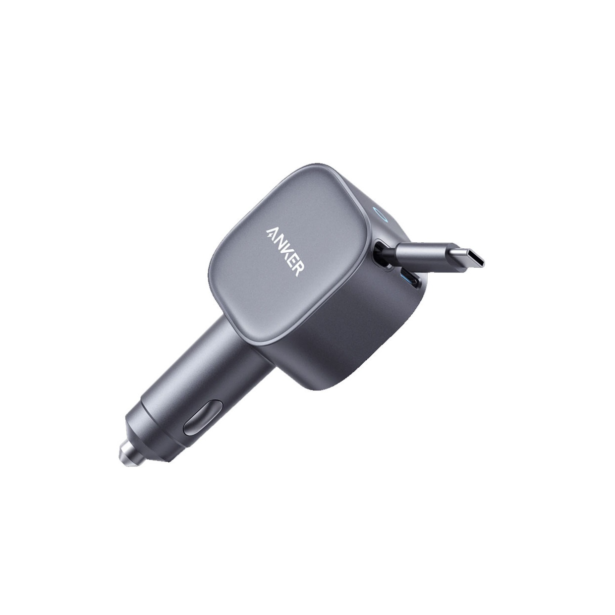 Anker Nano Car Charger With Built-in Retractable Usb-c Cable 75w A2738ha1
