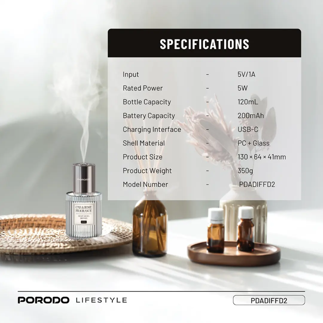 Porodo Lifestyle Grasse Smart Aroma Diffuser