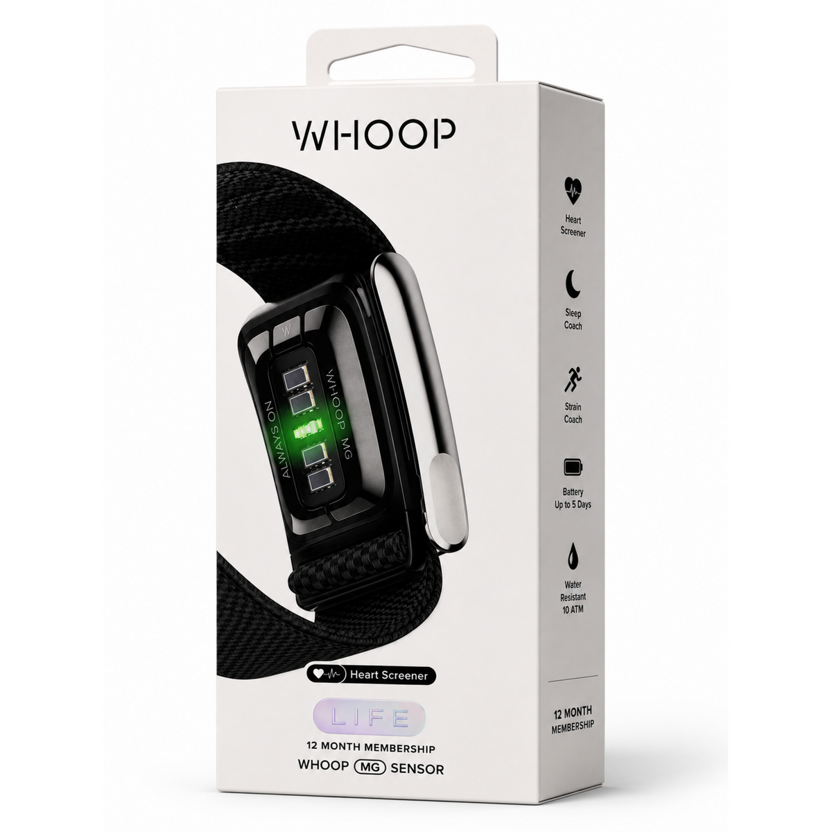 سوار ذكي بدون شاشة لتتبع الصحة واللياقة والنوم مع تخطيط القلب ECG – WHOOP Life MG