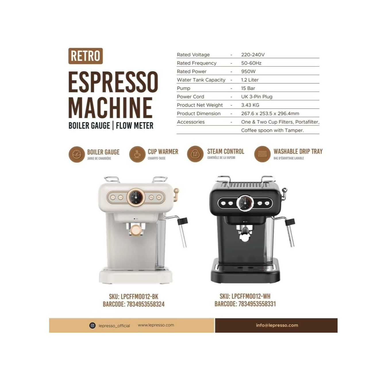 LePresso Retro Espresso Boiler Machine