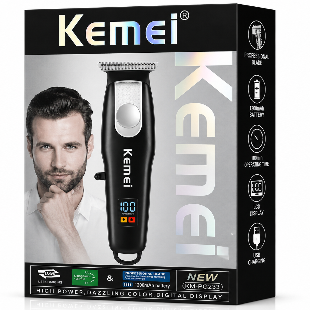 ماكينة Kemei KM-PG233 لاسلكية لقص وتشذيب الشعر