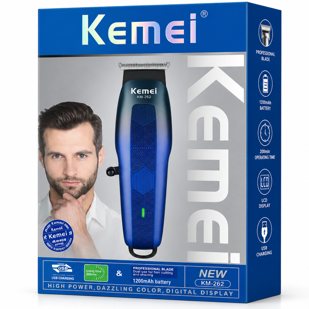 ماكينة قص الشعر الاحترافية Kemei KM-262 القابلة لإعادة الشحن