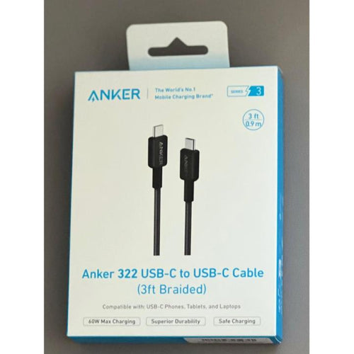 ANKER - 322 USB-A USB-C CABLE 3ft