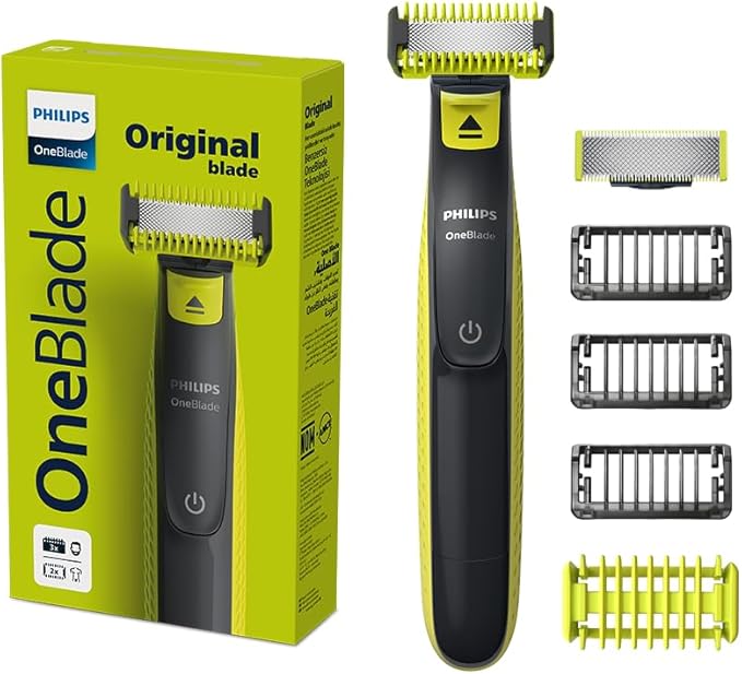Philips OneBlade QP2824/10 Electric Face Shaver and Trimmer, 3 Combs, 2 Combs for Body