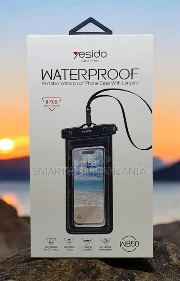 YESIDO - WATERPROOF PORTABLE WATERPROOF PHONE CASE WITH LANYARD WB50