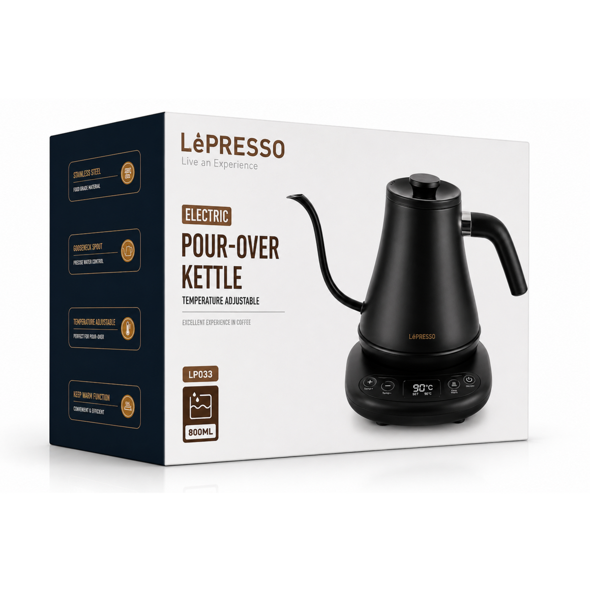 غلاية قهوة كهربائية بفوهة رفيعة 1200 واط للقهوة المقطرة – LePresso