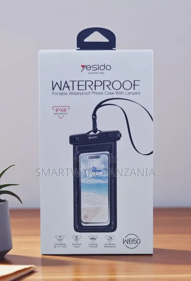 YESIDO - WATERPROOF PORTABLE WATERPROOF PHONE CASE WITH LANYARD WB50