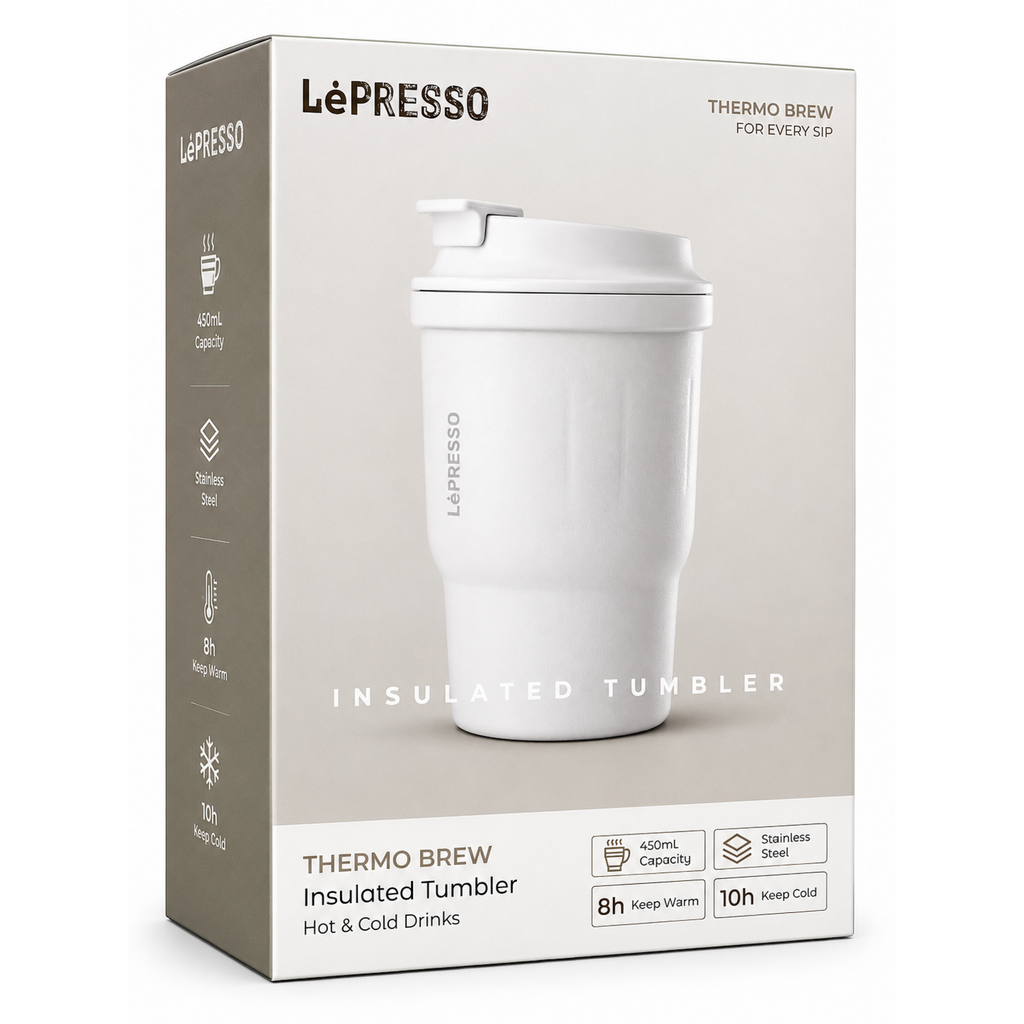 كوب Lepresso Thermo Brew معزول - 450 مل - يحافظ على المشروبات ساخنة وباردة