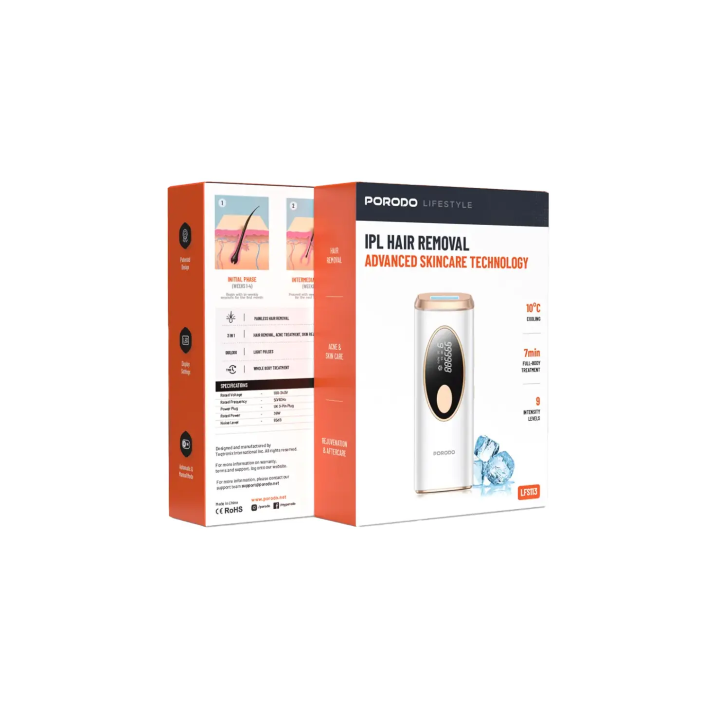 جهاز إزالة الشعر بالليزر Porodo Ipl Lfs113