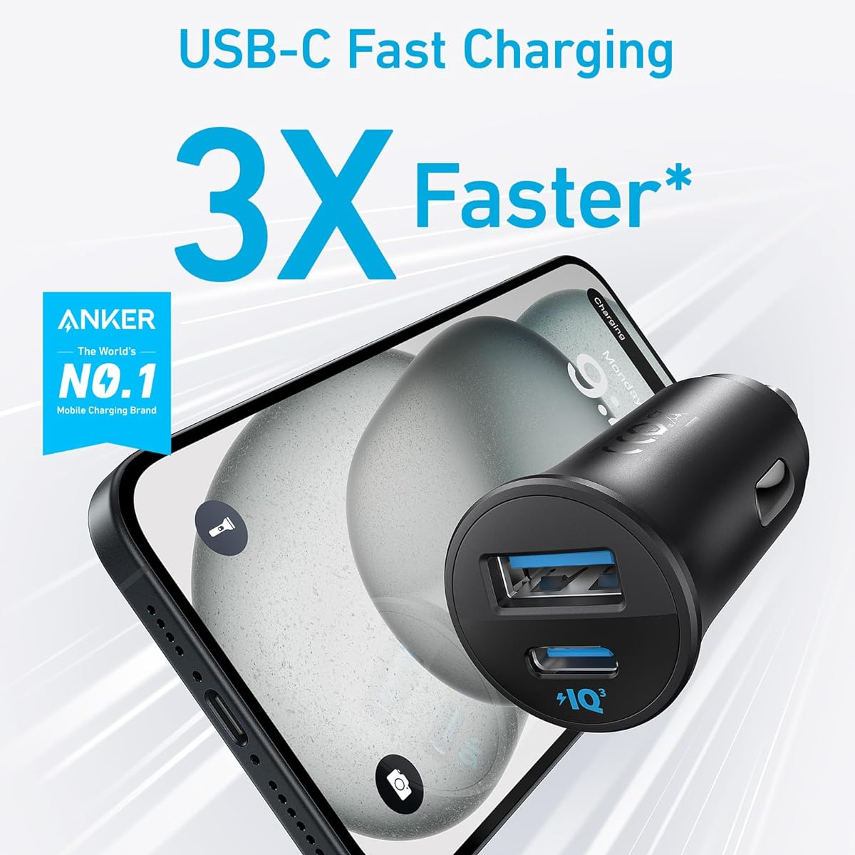 Anker 30W 2-Port Car Charger With 2 Cables B2741H11