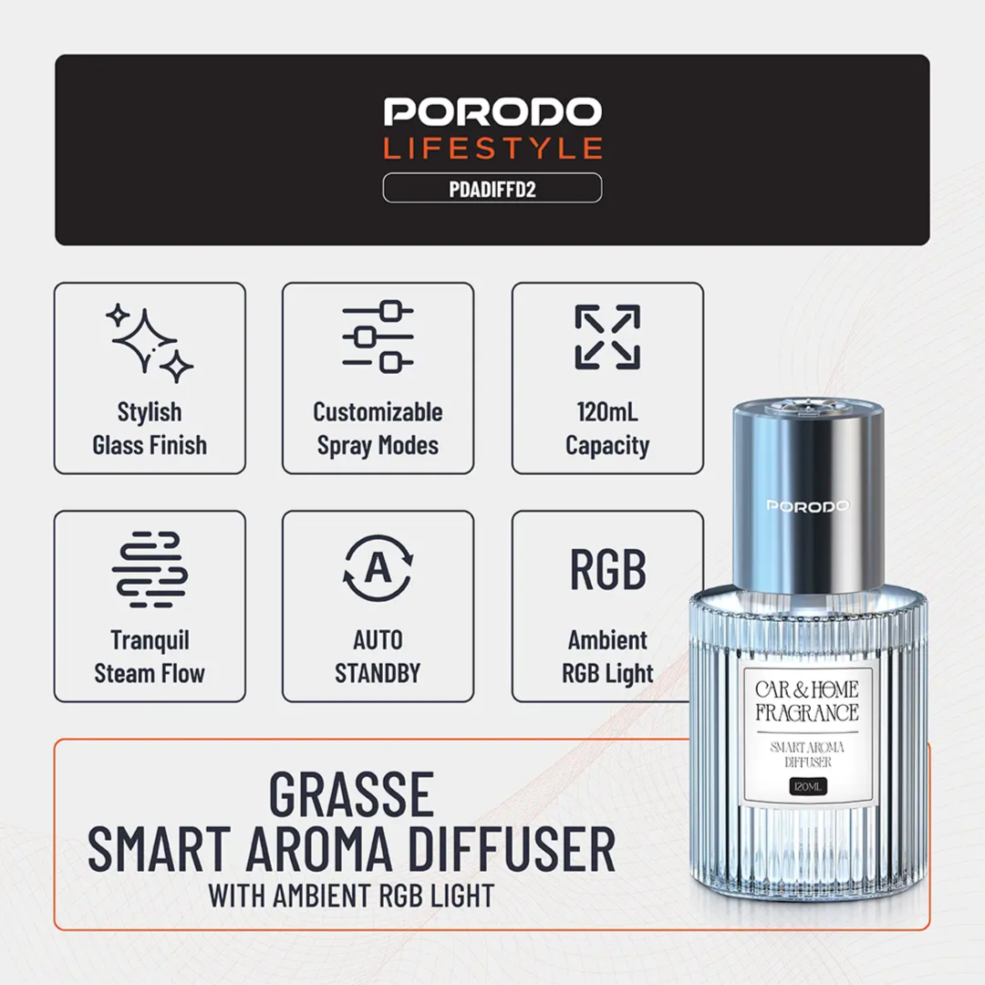 Porodo Lifestyle Grasse Smart Aroma Diffuser