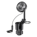 Green Lion Drive Fan Duo 2-In-1 Cup Holder with Car Fan - Black