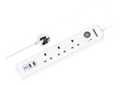 واقي تدفق أساسي مع 2 USB و 1 PD - 3 مقابس مع كابل بطول 3 أمتار
