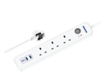 واقي تدفق أساسي مع 2 USB و 1 PD - 3 مقابس مع كابل بطول 3 أمتار