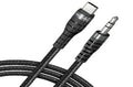 MOXEDO USB-C TO 3.5MM AUX BRAIDED AUDIO CABLE 1.2M -BLACK