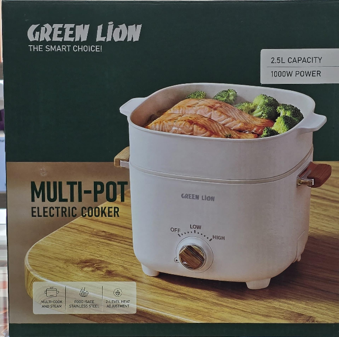 GREEN LION - MULTI-POT ELECTRIC COOKER 1000W 2.5 CAPACITY