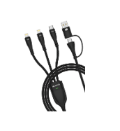 كيبل مضفر 3 في 2 USB-A/USB-C إلى 2X لايتننج/USB-C