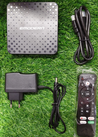 Emodern Google TV Box Full Voice Control HD Streaming Built-in Apps