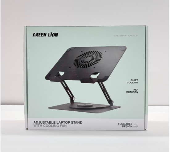 GREEN LION - ADJUSTABLE LAPTOP STAND WITH COOLING FAN