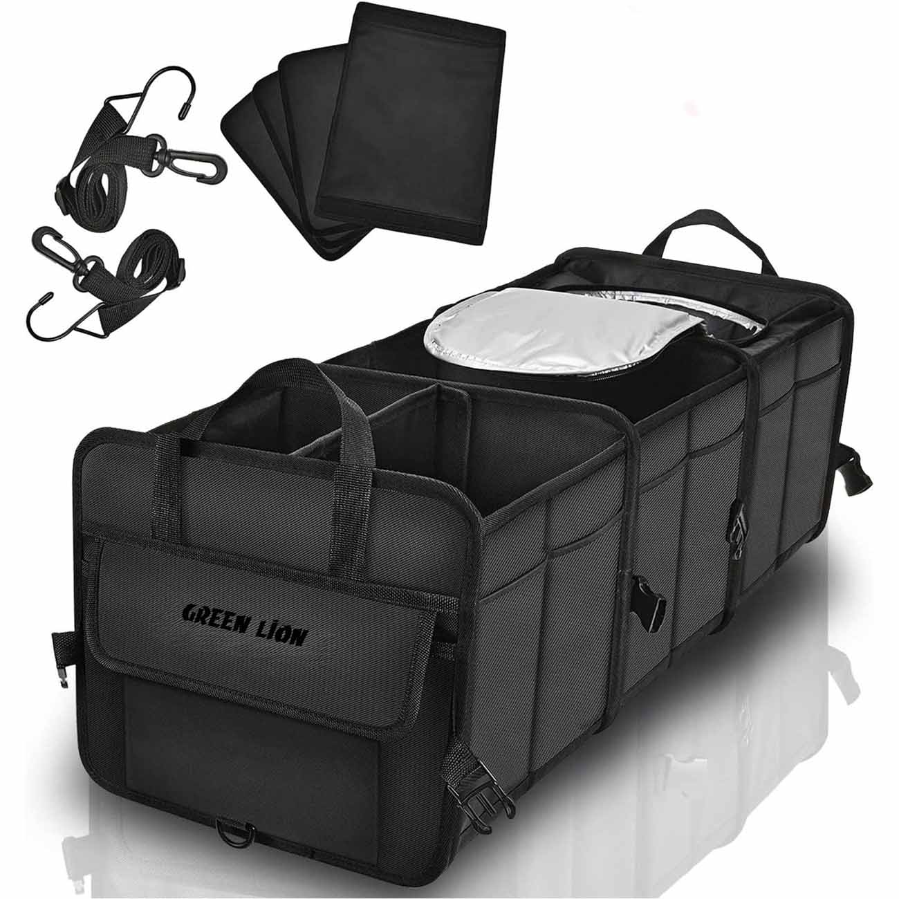 Green Lion Car Trunk Organizer 80L - Black