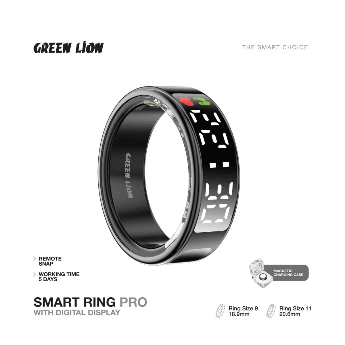 Green Lion Smart Ring Pro with Digital Display
