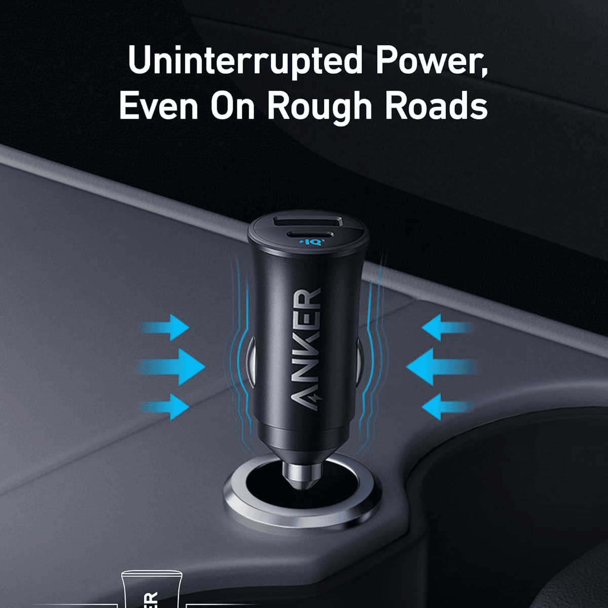 شاحن سيارة بمنفذين 30 واط من Anker مع كابلين B2741H11