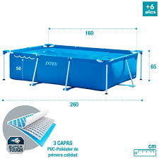 INTEX - RECTANGULAR FRAME POOL 2.60M|1.60M|65CM