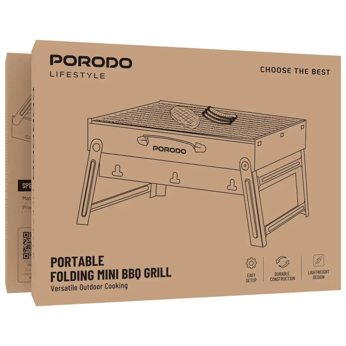 PORODO PORABLE FOLDING MINI BBQ GRILL