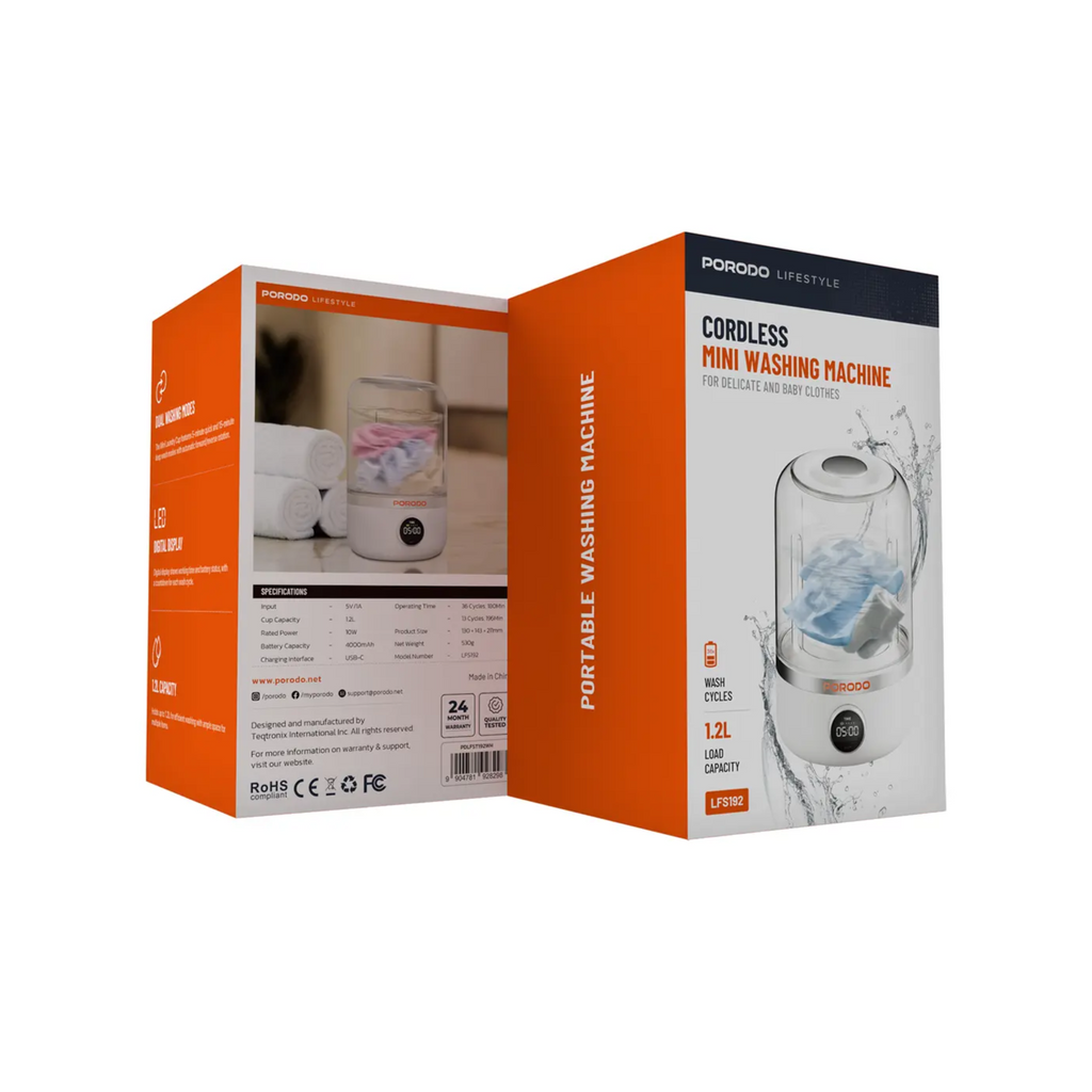 Porodo Lifestyle Cordless Mini Washing Machine Lfs192