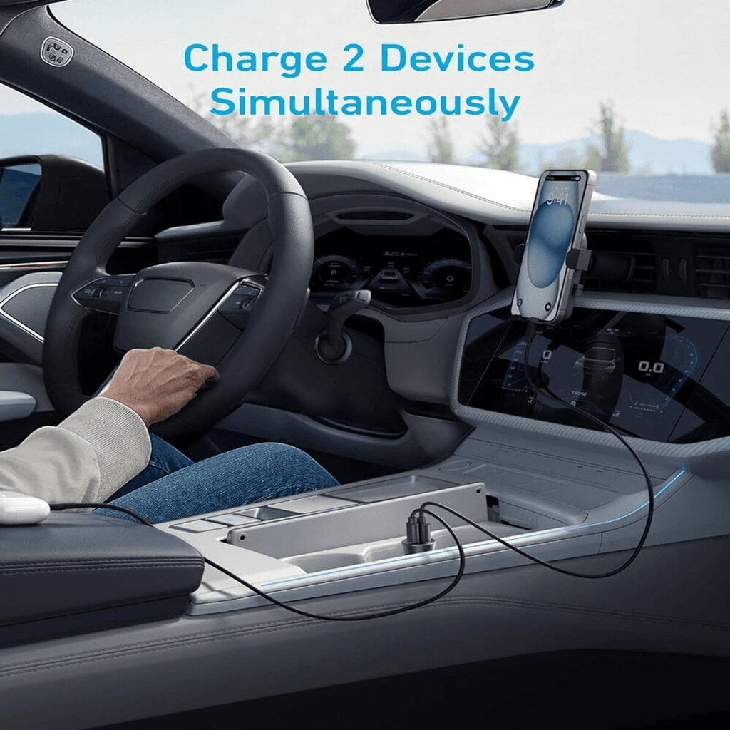 شاحن سيارة أنكر نانو مع كابل USB-C مدمج قابل للسحب 75 واط A2738ha1