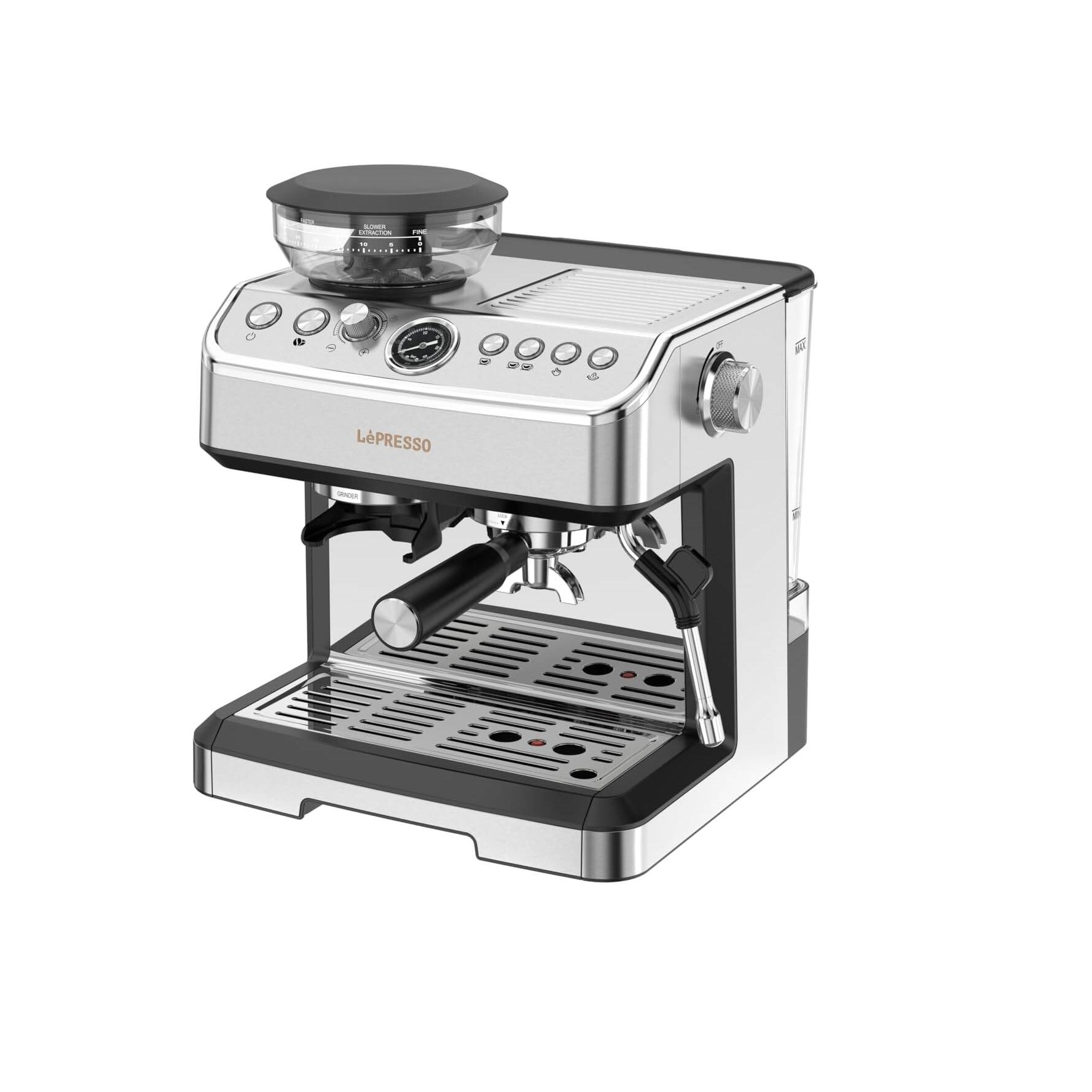 Lepresso Dolcelinea Espresso Machine With Conical Grinder & Steamer